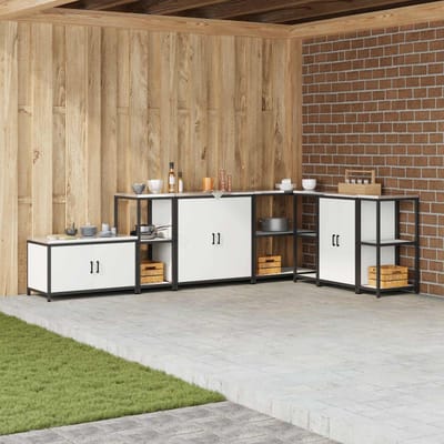 vidaXL - Keukenplankeenheid - HATTEM - Wit - 40 - x - 50 - x - 92 - cm - Staal