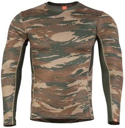 Pentagon Apollo Activity Camo T-shirt Met Lange Mouwen Bruin M Man