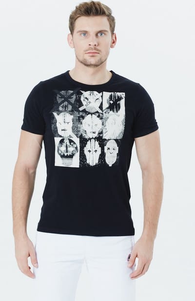 SCR. Ario T-shirt Heren - T-shirt met Print - Ronde hals - Regular fit - Zwart