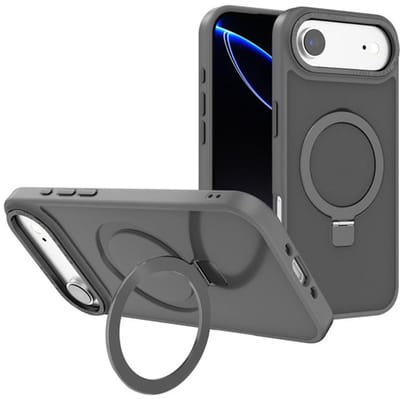 Backcover met onzichtbare standaard [Compatibel met MagSafe] Schokbestendig Hoesje - Geschikt voor: Apple iPhone 17 Air - Grijs