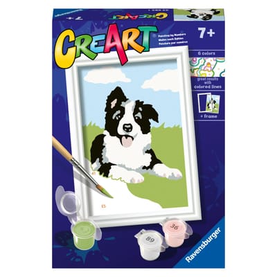 Ravensburger CreArt Border Collie - Schilderen op nummer voor kinderen