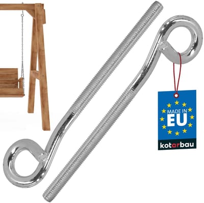 KOTARBAU® 2 Stuks Schommelhaak, Verzinkt Staal, 210 mm, Zilver, M12, Veiligheidsschommelhaken, Schommelhaak met Schroefdraad, Sterk Belastbaar, Eenvoudige Montage