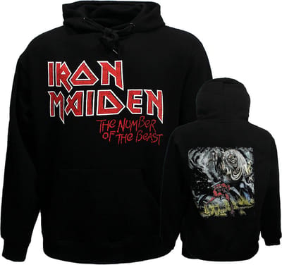 Iron Maiden Hoodie Number Of The Beast Faded Edge Vintage Sweater Trui - Officiële Merchandise - S