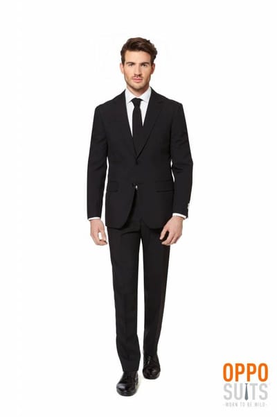 OppoSuits Black Knight Heren Pak - Mannen Kostuum - Zwart - Maat 56