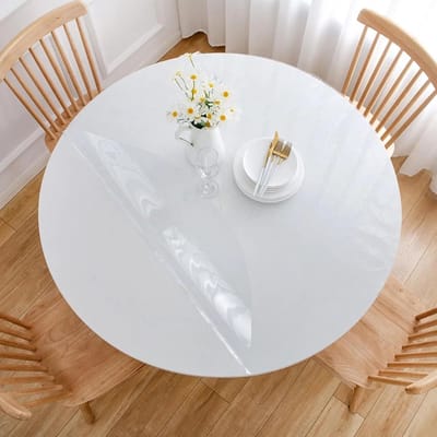 Tafelzeil Rond - Tafelhoes Beschermend - Tafel Beschermen - Waterdicht Doorzichtig - Tot 160cm - Helder