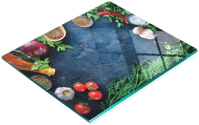 Decoratieve glazen serveerplank voor snacks en groenten, hout, 60x52 cm