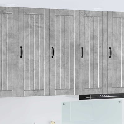 vidaXL - Wandkast - LUCCA - Betongrijs - 40 - x - 31 - x - 100 - cm - Bewerkt - hout