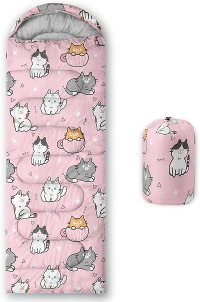 Slaapzak - Kampeerzak - Kamperen en Hiken - Waterdicht en Ademend - 80 x 230 cm - Kattenprint