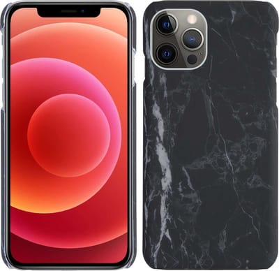 Hoes Geschikt voor iPhone 11 Pro Hoesje Marmer Case Marmeren Cover Hoes Hardcover - Zwart