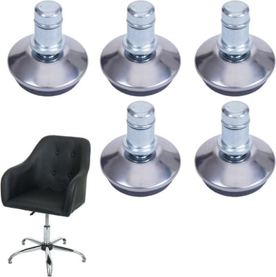 Set van 5 Vloerglijders voor Bureaustoel en Eetkamerstoel, Ø 11 mm, Zilver