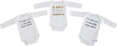 romper baby set met tekst jongen meisje lange mouw 3 stuks| liefste mama en papa en ik ben het mooiste cadeautje dit jaar| maat 50-56 | kraamcadeau kraamkado aankondiging bekendmaking zwangerschap geboorte voor de liefste aanstaande