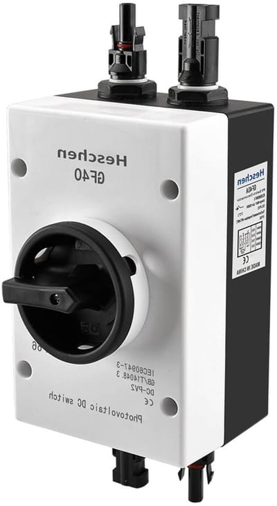 Fotovoltaïsche DC-isolator - Zonneschakelaar PV - Zonne-energiesystemen - IP66 Waterdicht - 32A 1200VDC - Grijs