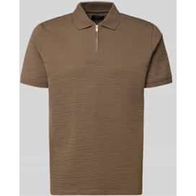 regular fit poloshirt met structuurpatroon