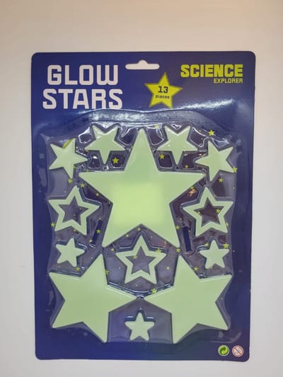 Sterren Glow In The Dark Set - 13 Stuks - Muurstickers - Science Explorer - Plafondstickers - Stickers - Lichtgevende Stickers - Kinderkamer Versiering - Muurstickers - Stickers Kinderkamer - Jongens - Meiden - Kinderen -- Licht Versiering - Assorti