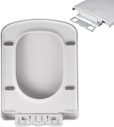 Vierkante WC Bril - Toiletdeksel Softclose - Hygiënisch Reinigen - Snel Demonteerbaar - Universeel Vierkant - Wit