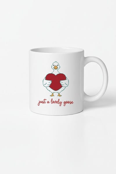 Lieve Gans Mok met Hart - 'Just a Lovely Goose' Cadeau
