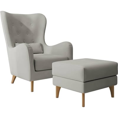 Fauteuil met hocker Casara velvet | NADUVI Collection