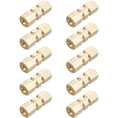 316inch Compressiekoppeling Koperen Compressiebuiskoppeling Remleiding Adapter Koppelingen geen Lekkage 10pack goud