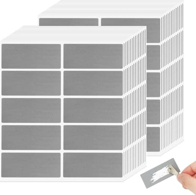 300 Zilveren Krasstickers 60x25mm - Ideaal voor Cadeaubonnen en Spelletjes