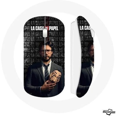 Souris Sans Fil - MANIACASE - Masque El Profesor - Compatible Mac et PC - Clé USB incluse - Noir
