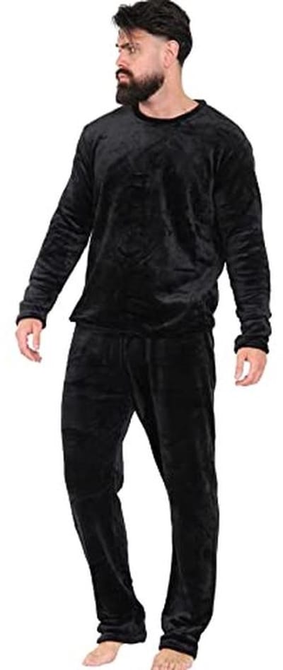 Heren Pyjama Set van Zacht en Warm Fleece | 2-delige Set met Lange Mouwen
