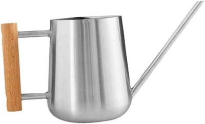 Roestvrijstalen Gieter - Waterkan Planten - Planten Water Geven - Houten Handvat - 900 ml - Zilver