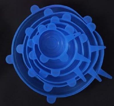 Flexibele Siliconen Deksel - 6 stuks - Herbruikbare Vacuüm Lids - Duurzaam - Universeel - Kleur Blauw