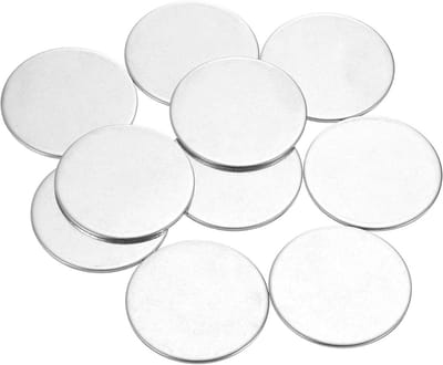 Roestvrijstalen Schijven - Ronde Plaatjes - Handwerk Metaaldruk - Corrosiebestendig Staal 304 - 35 mm Diameter - Zilver
