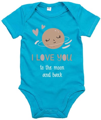 Rompertje Moon Print-Surf Blue-6-12 Maanden