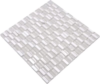 Mozaïek Tegels - Glas Natuursteen - Wand Decoratie - Matte Afwerking - 31x32 cm - Wit