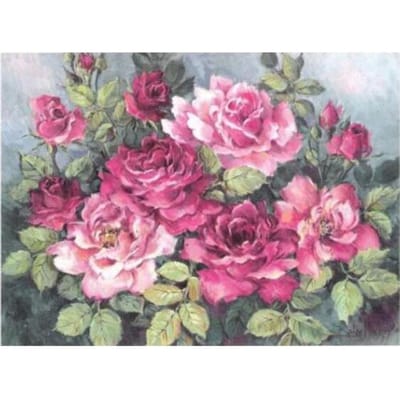 5D DIY volledige ronde boor diamant schilderij bloeiende bloem mozaïek borduurwerk 20X30CM gray