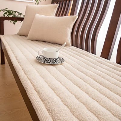 Housse de Canapé en Cachemire Épaissi Antidérapante Housse de Lit pour Chien Couverture Grattable pour Chat Animal de Compagnie Lavable Coussin Protège-Matelas Pour Fournitures 55x55cm 1pcs beige