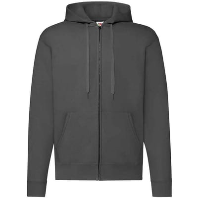 Fruit of the Loom Klassieke herenhoodie met rits (Licht Grafiet)