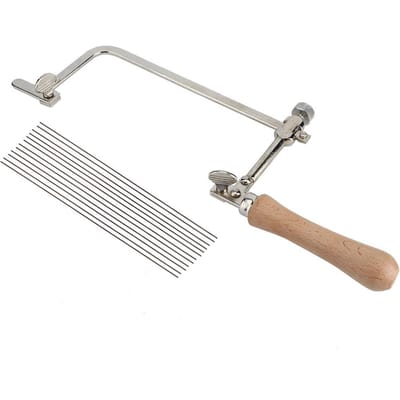 DIY Houtbewerking Stalen Zaag Sieraden Gereedschap Maken Snijden Houten Handvat (Zaagboog + 12 zaagblad)