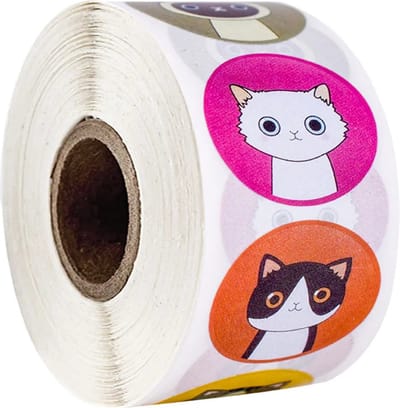 CHPN - Stickers - Katten stickers - Beloningsstickers - 500 stuks - Poezen - Onderwijs - Stickers voor de juffrouw - Stickers om uit te delen - Rondjes - Cats
