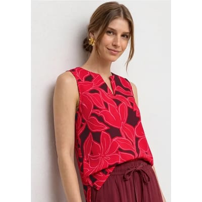 Top met structuurmix en print