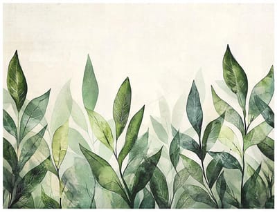 WALLARENA - Fotobehang - 150x105 cm - groene bladeren natuur tussenvoering slaapkamer woonkamer