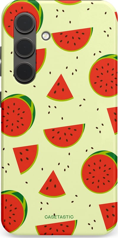 Casetastic Hoesje Geschikt voor Samsung S24 - Stijlvolle Beschermende Duo-layer Case - Meloen Moment