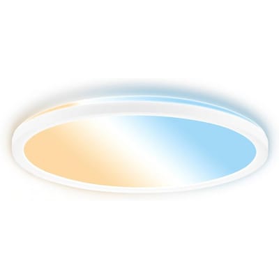 BRILONER Tava A – LED Plafondlamp – dimbaar plafonniere – EEK A lichtbron* – met afstandsbediening – met CCT – wit – 50.000u levensduur – Ø29.3 cm