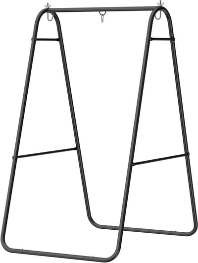 Standaard voor hangstoel - Hangstoel frame - Ontspannen buiten - Versterkt A-frame - 183 cm hoog - Zwart