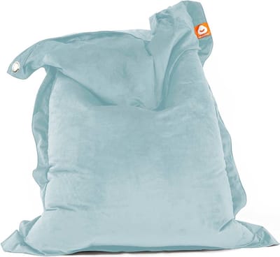 Whoober rechthoek zitzak St. Tropez XL velvet aqua - Wasbaar - Zacht en comfortabel