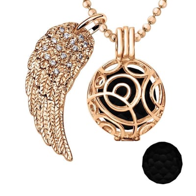 Engelenroeper 18mm Bolhouder met Ketting 90cm en Bolletje - Dames - Roségoudkleurig Cirkels - EBS18031