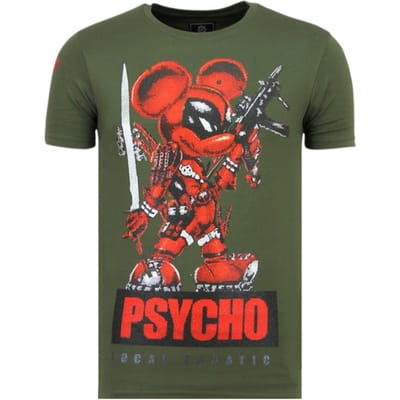 Psycho Mouse - Party T shirt Mannen - 6321G - Groen