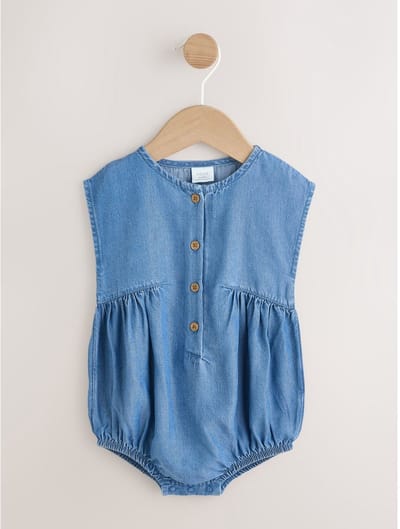 Next - Meisjes - Babyrompertje met bloemenprint - Blauw