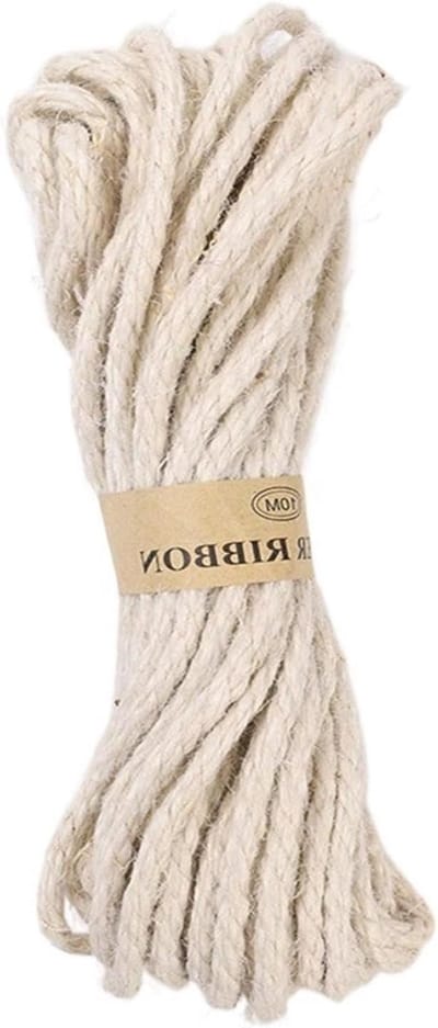 Tuin Touw - Hennep Touw Jute - Planten Ondersteunen - Weerbestendig Materiaal - 6 mm 10 m - Off White