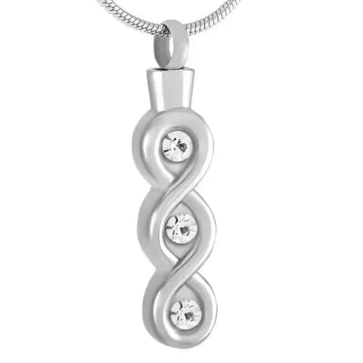 Aramat Jewels | Gedenkhangers | Stijlvolle Crematiehanger Staal – Zilverkleurig & Transparant Gedenksieraad | | | |10mm | Staal | Volwassenen | Verkleurd niet