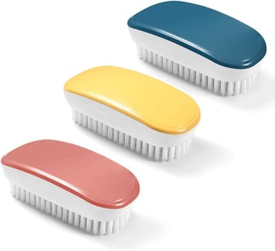 Washing Brush - Cleaning Brush - 3 Pcs Colorful Hand-Held Detail Protection Cleaning Tools voor Kleding - Schoenen - Tapijt - Gootsteen - Badkamer - Badkuip (Geel - Rood - Blauw)