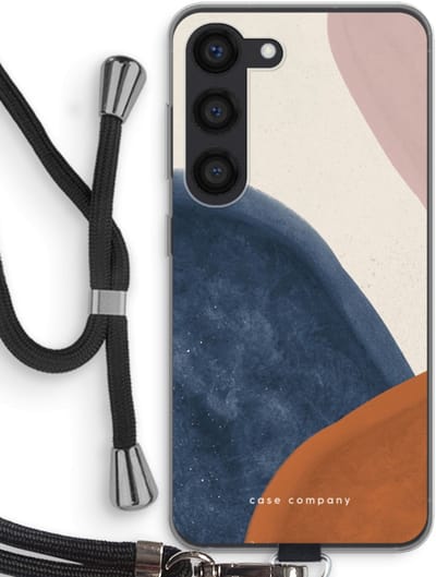 Case Company® - Hoesje met koord geschikt voor Samsung Galaxy S23 hoesje met Koord - Geo #1 - Telefoonhoesje met Zwart Koord - Bescherming aan alle Kanten en Over de Schermrand