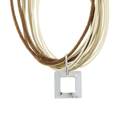 Behave - Dames Ketting Met Vierkante Hanger - Minimalistische Stijl