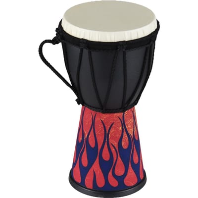 Tambour africain de 4 pouces, tambour à main portable, tambour à battements de main léger, tambour bongo à motifs colorés Blue Flame
